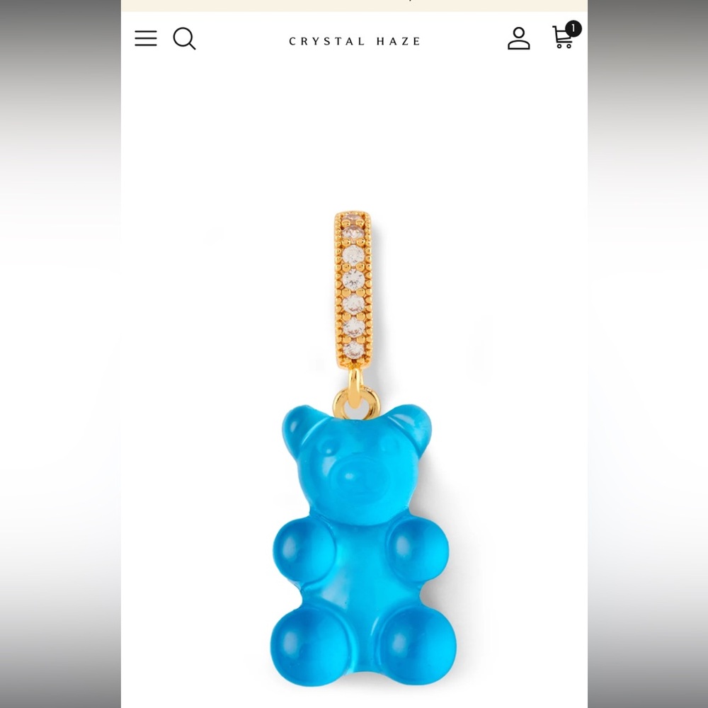 Crystal Haze - 🆕 Nostalgia Bear - Pave Connector - Gold Plated - Azure- special